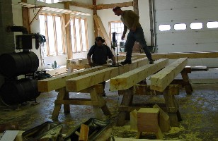 Cutting the timbers