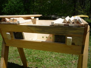 Top bar hive opened up